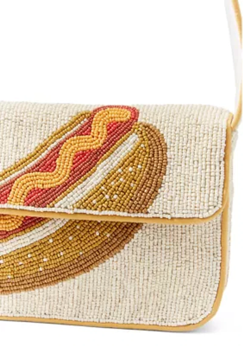 Beaded Hotdog Shoulder Bag