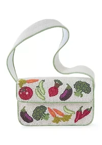 Beaded Veggie Shoulder Bag
