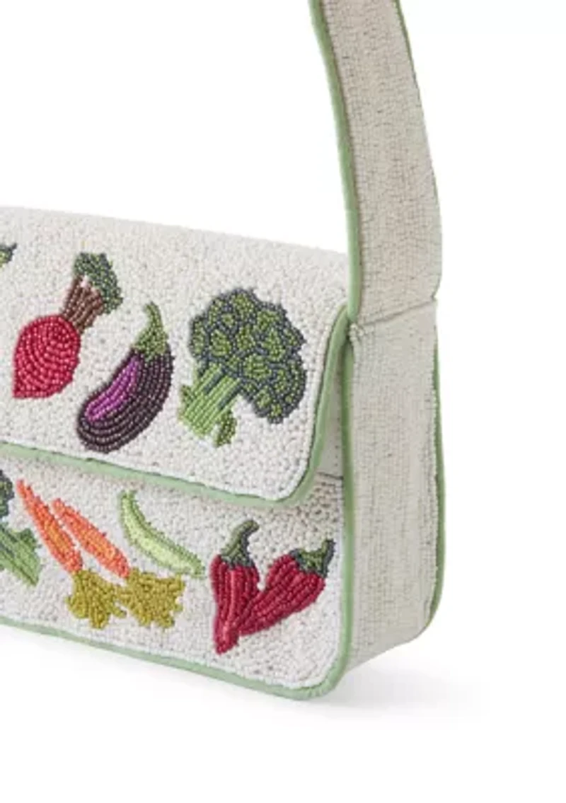 Beaded Veggie Shoulder Bag