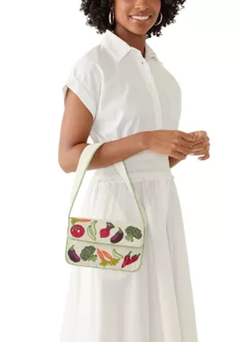 Beaded Veggie Shoulder Bag