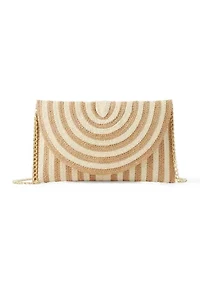 Striped Straw Clutch