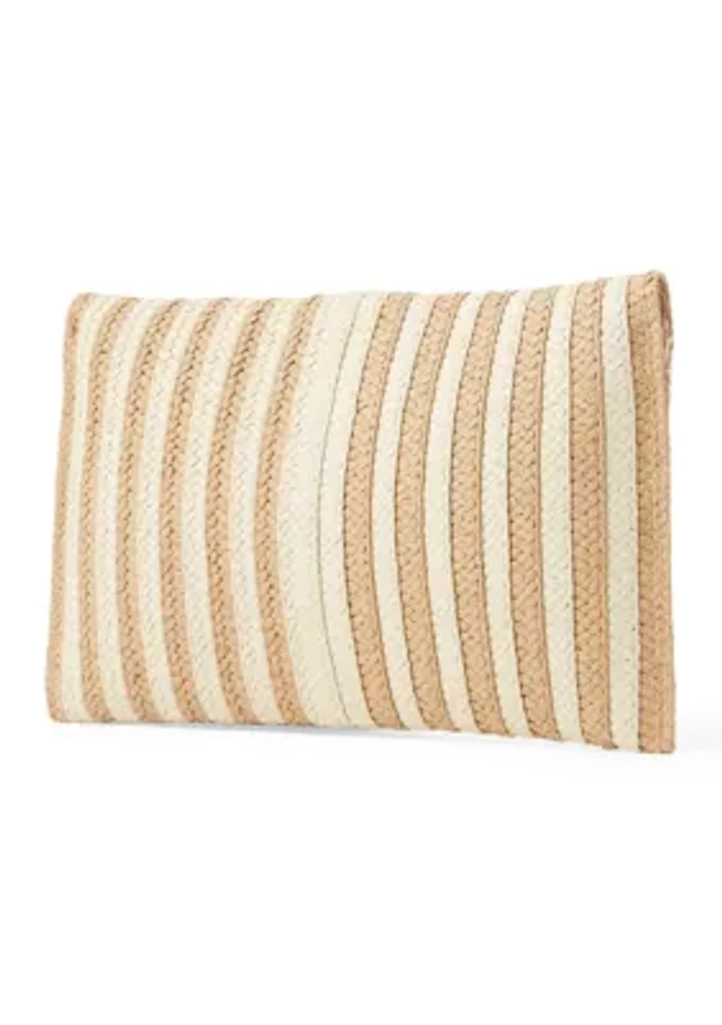 Striped Straw Clutch