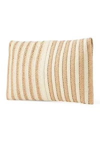 Striped Straw Clutch