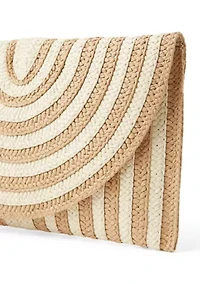 Striped Straw Clutch