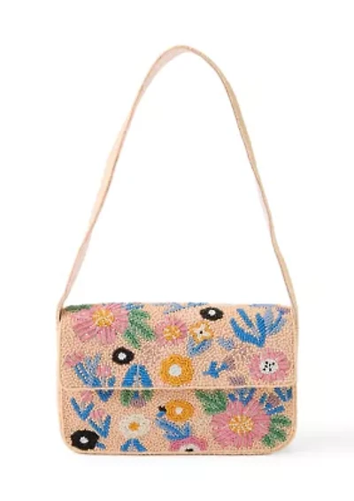 Beaded Floral Shoulder Bag