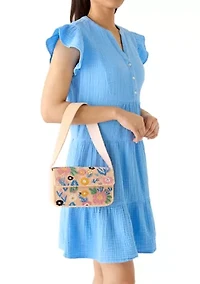 Beaded Floral Shoulder Bag