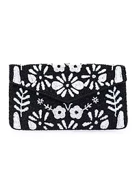 Beaded Clutch with Crossbody Strap 