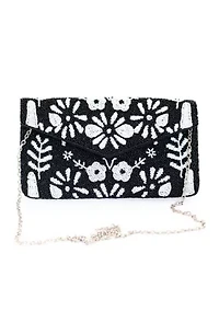 Beaded Clutch with Crossbody Strap 