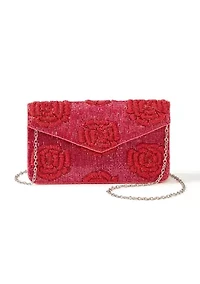 Beaded Clutch with Crossbody Strap