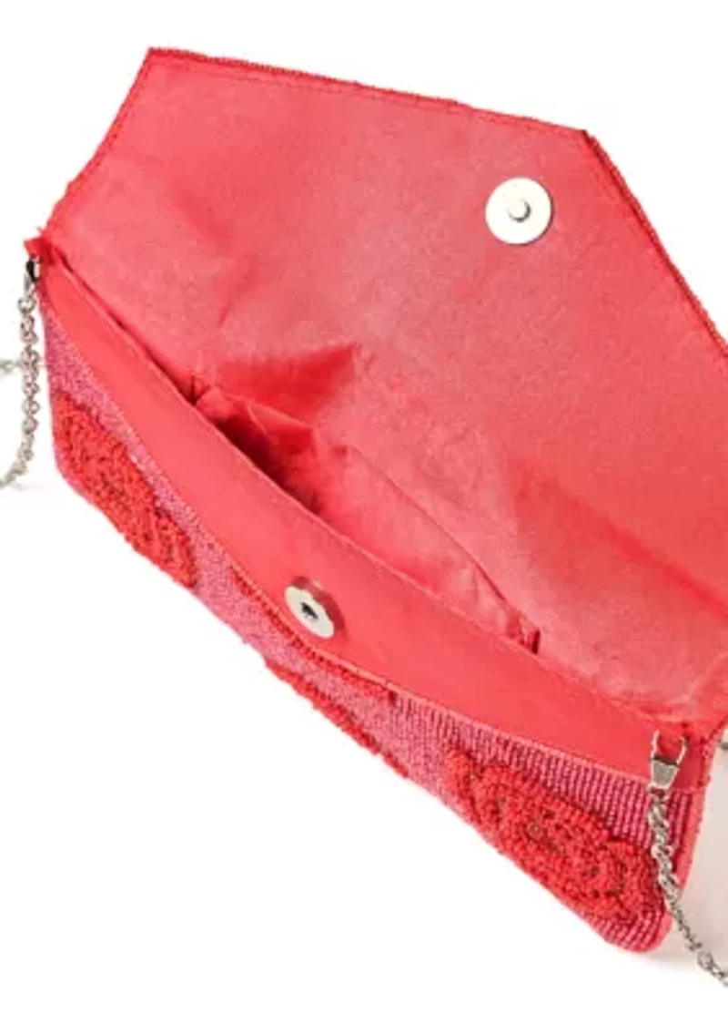 Beaded Clutch with Crossbody Strap
