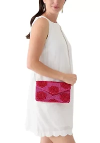 Beaded Clutch with Crossbody Strap