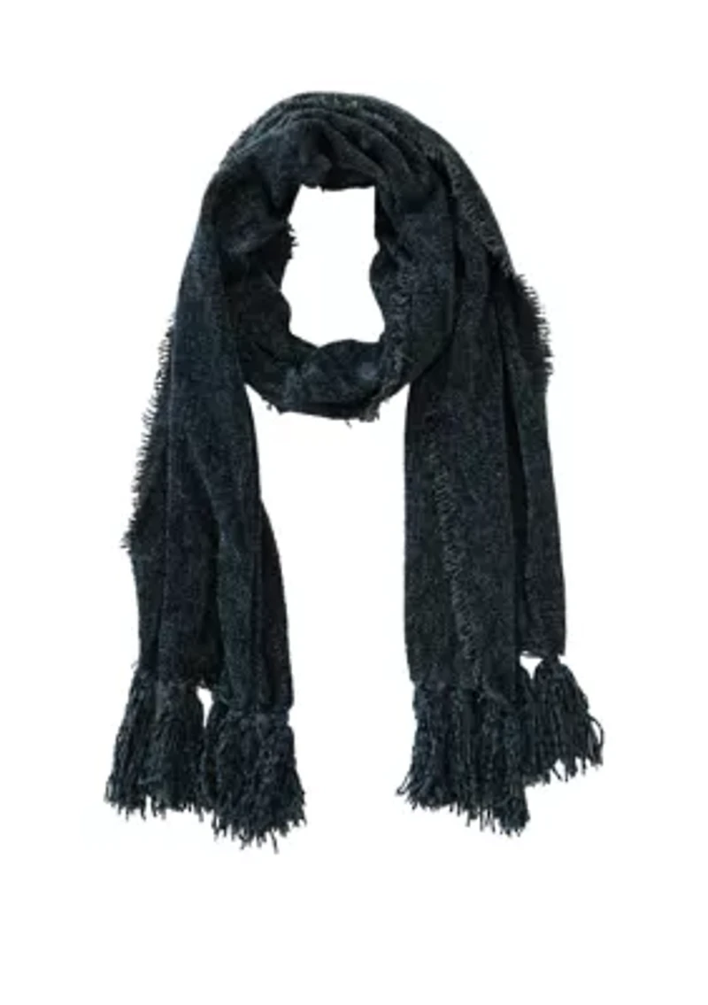 Women's Solid Chenille Muffler Scarf