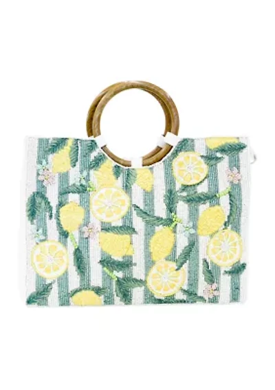 Beaded Top Handle Crossbody Bag