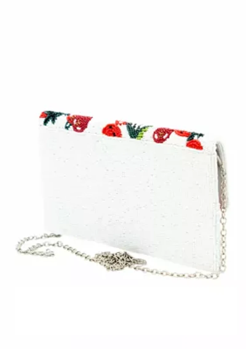 Fruit Beaded Clutch with Crossbody Strap