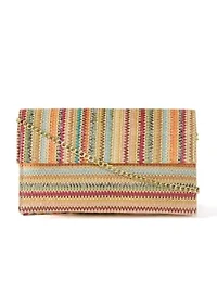 Straw Clutch with Flap