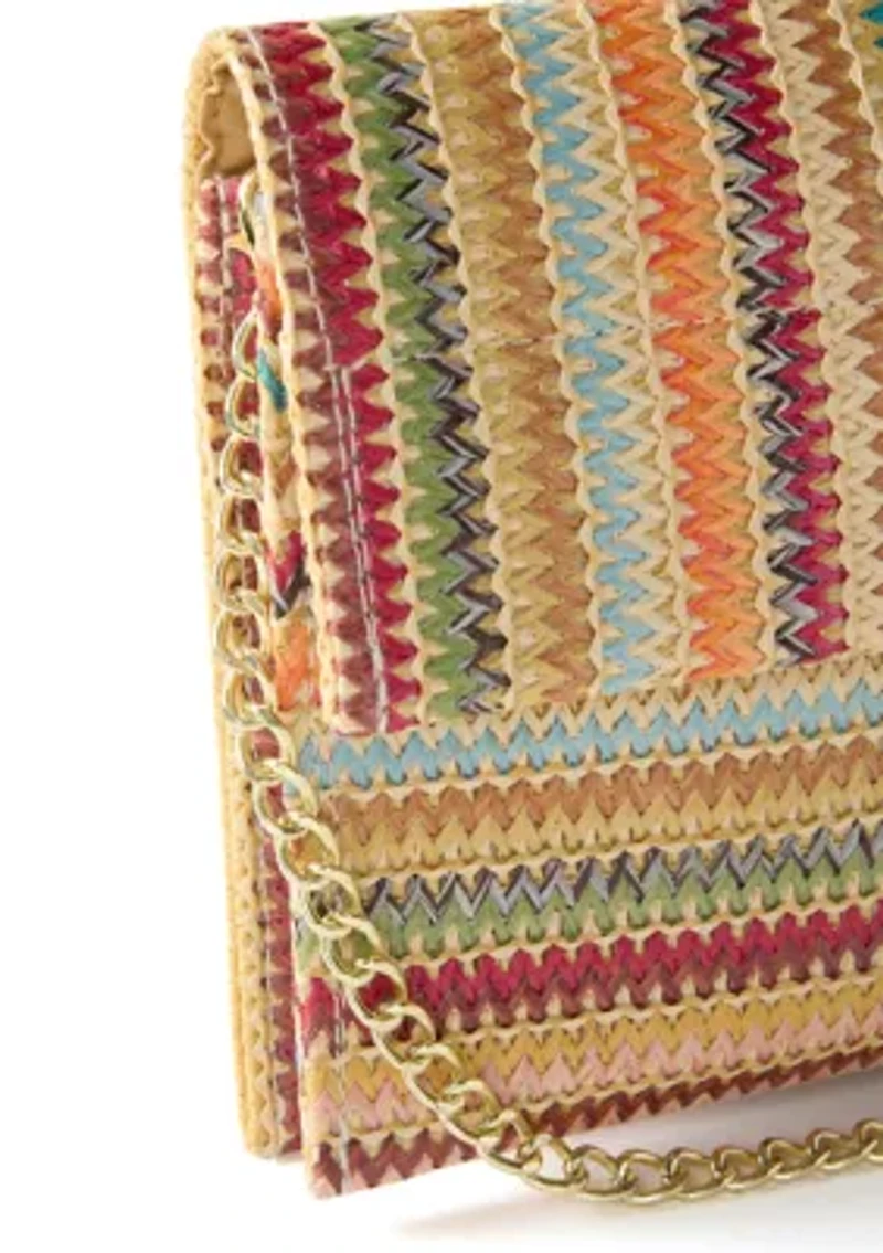 Straw Clutch with Flap