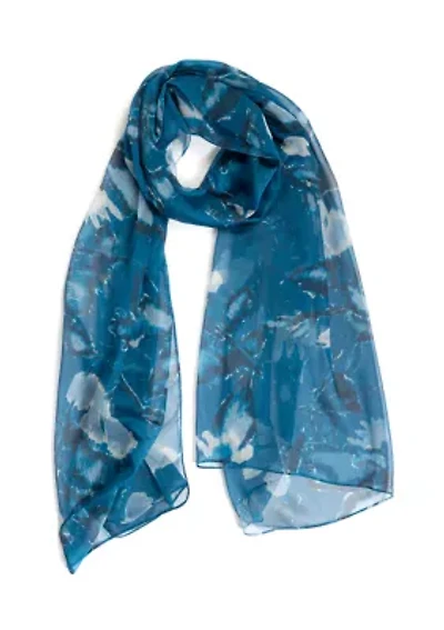 Ikat Leaf Oblong Printed Scarf