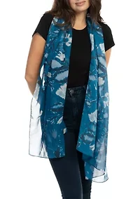 Ikat Leaf Oblong Printed Scarf