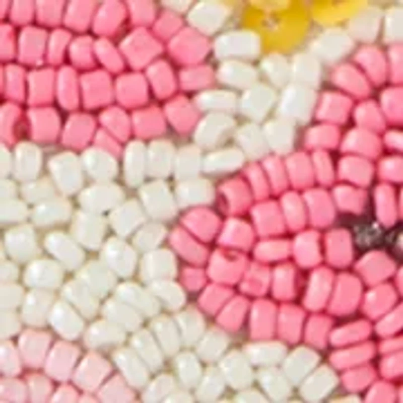 Beaded Floral Top Handle and Shoulder Bag