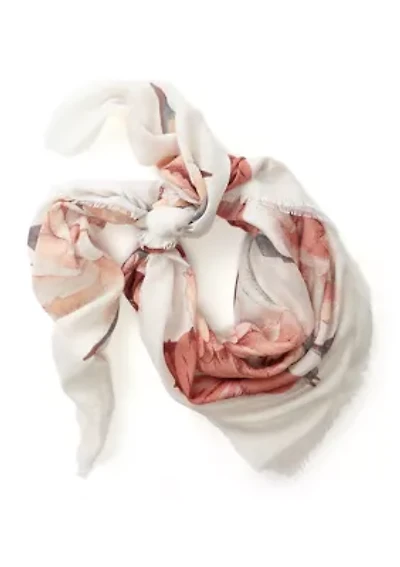 Painterly Blooms Gauze Square Scarf