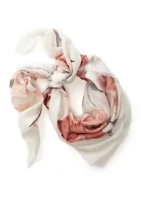 Painterly Blooms Gauze Square Scarf