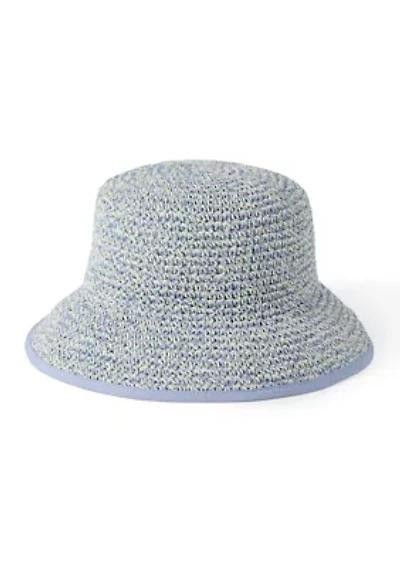 Two Tone Crochet Straw Bucket Hat