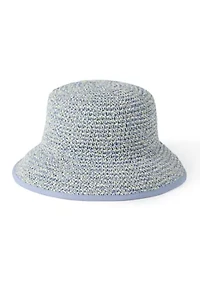 Two Tone Crochet Straw Bucket Hat