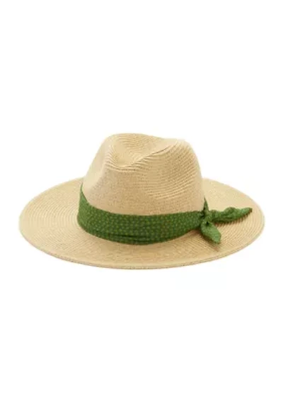 Panama Hat with Tie Trim