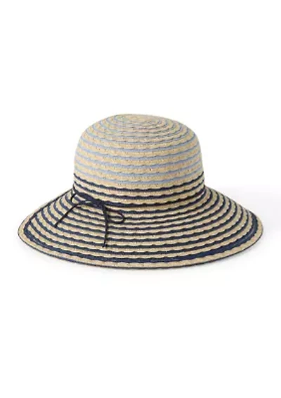 Textured Striped Brimless Floppy Hat