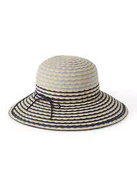 Textured Striped Brimless Floppy Hat