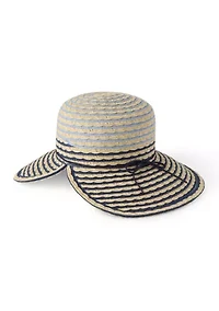 Textured Striped Brimless Floppy Hat