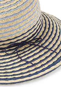 Textured Striped Brimless Floppy Hat