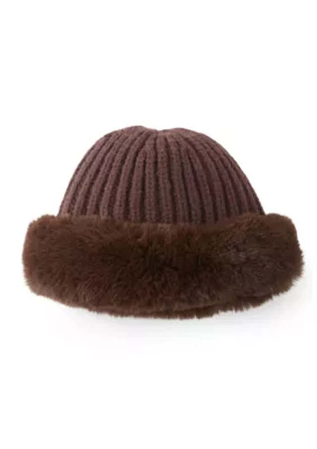 Vince Camuto Ribbed Faux Fur Hat at Hamilton Place in  display picture 2