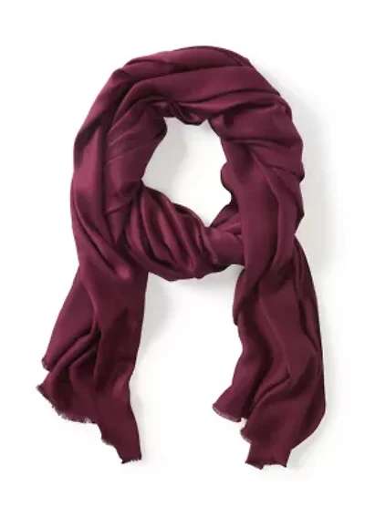 Satin Pashmina Self Fringe Scarf