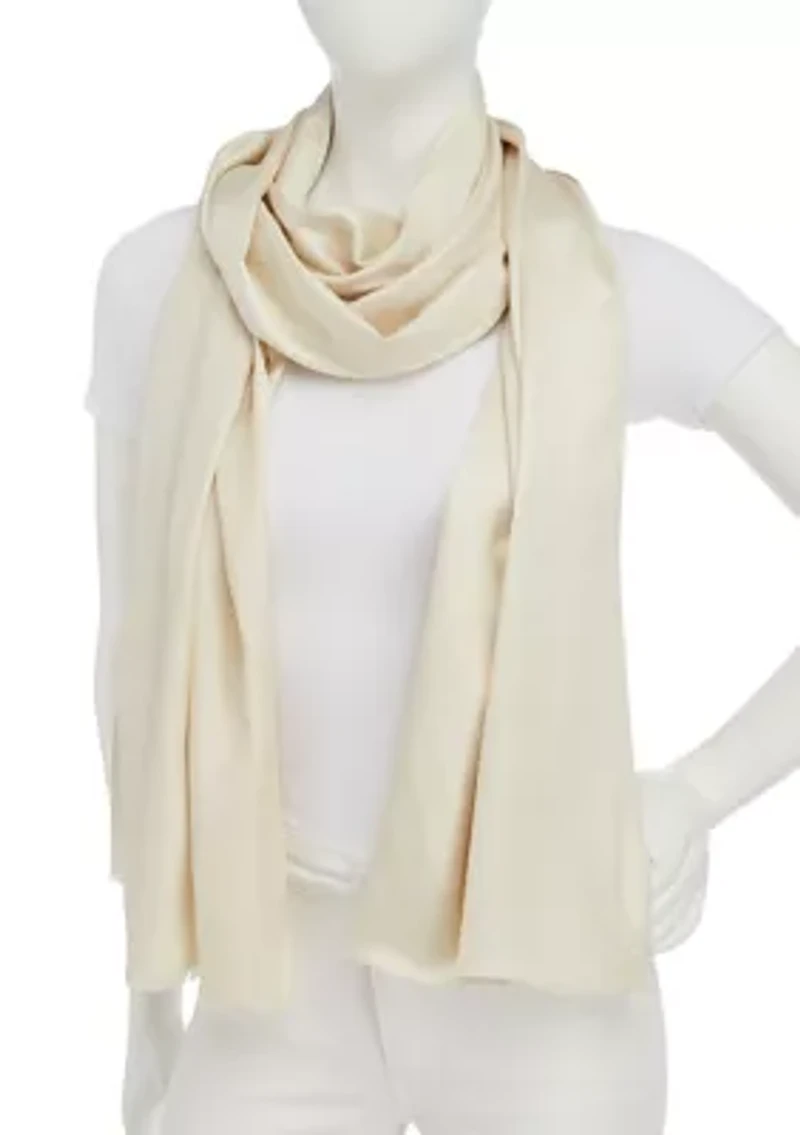 Satin Pashmina Self Fringe Scarf