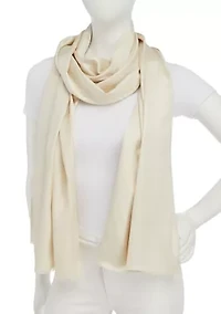 Satin Pashmina Self Fringe Scarf
