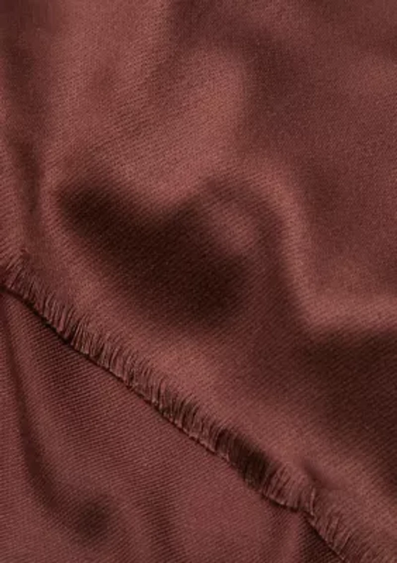 Satin Pashmina Self Fringe Scarf