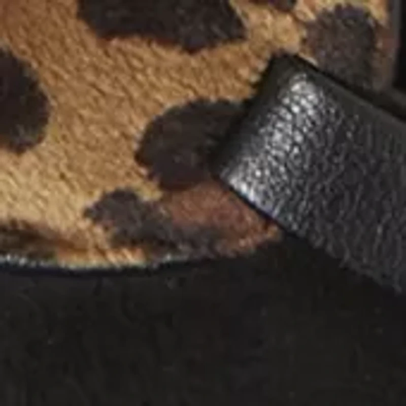 Women's Faux Suede Leopard Print Bow Detail Glove