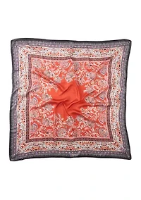 Block Floral Printed Square Scarf