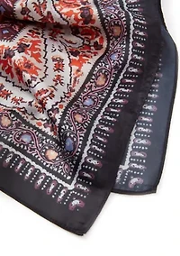 Block Floral Printed Square Scarf