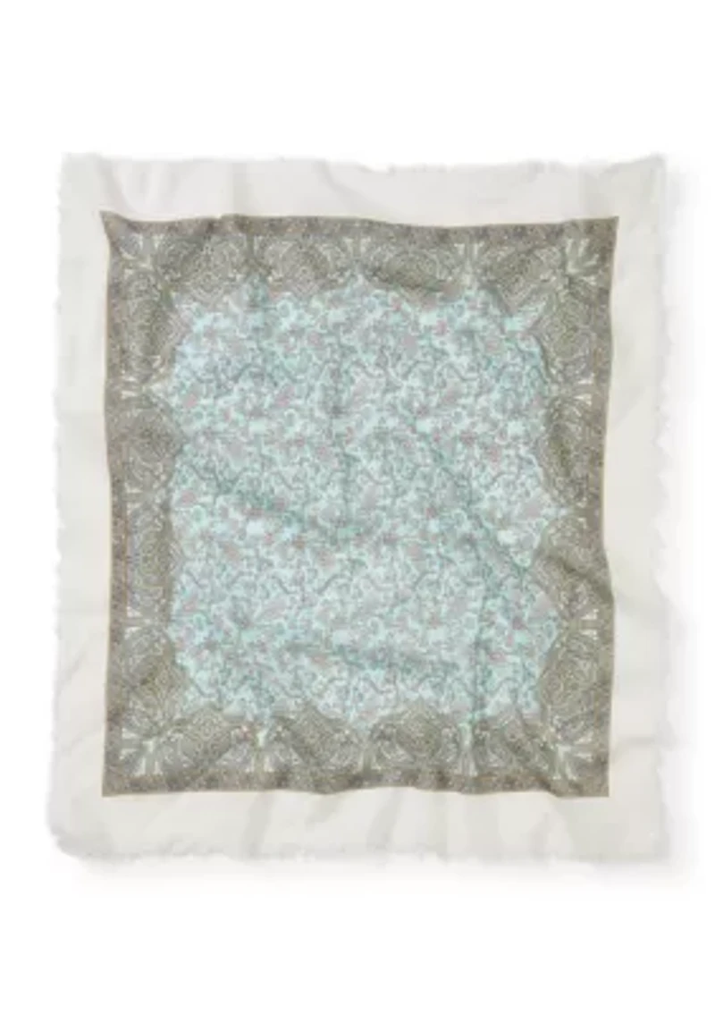 Paisley Ruffle Square Scarf