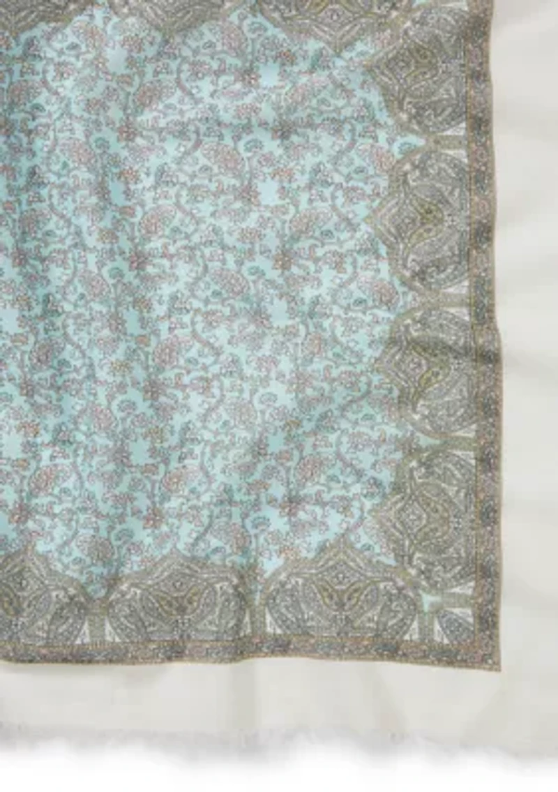 Paisley Ruffle Square Scarf