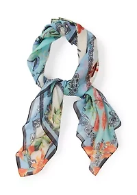 Botanical Fruit Print Square Scarf