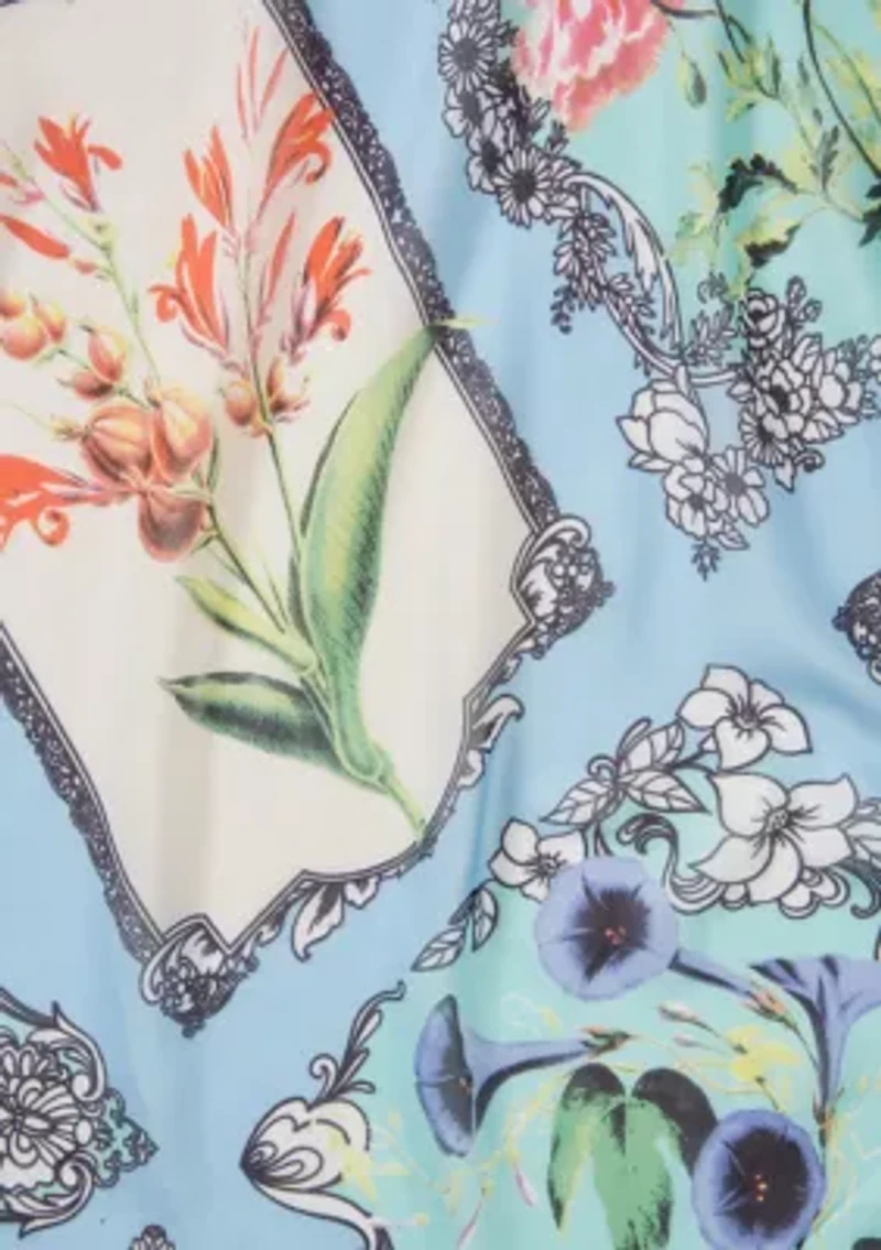 Botanical Fruit Print Square Scarf