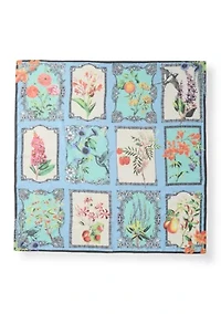 Botanical Fruit Print Square Scarf