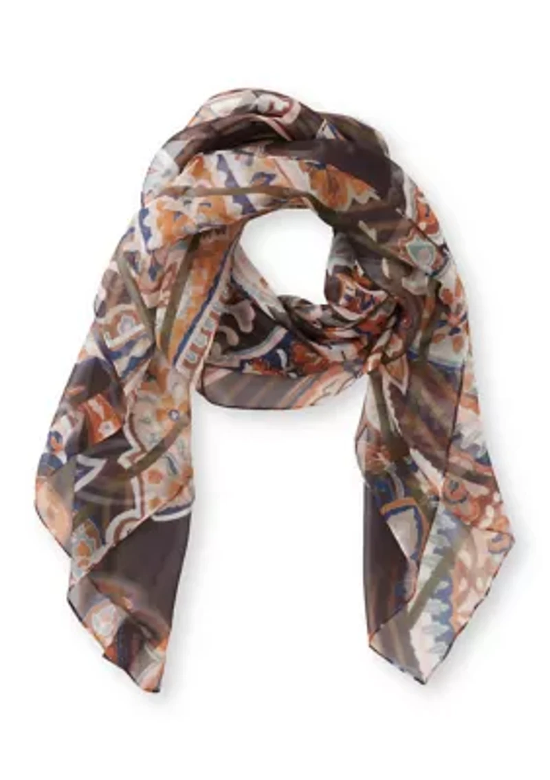 Trailing Paisley Square Scarf