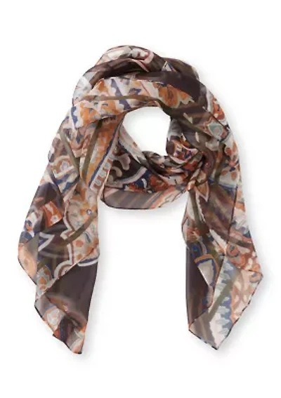 Trailing Paisley Square Scarf
