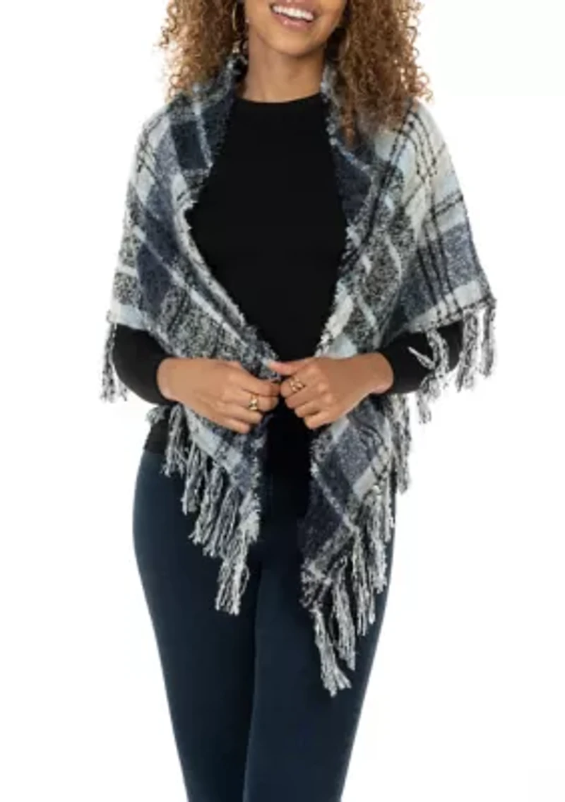 Women's Plaid Printed Triangle Scarf
