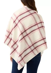 Women's Classic Plaid Triangle Wrap with Whipstitch