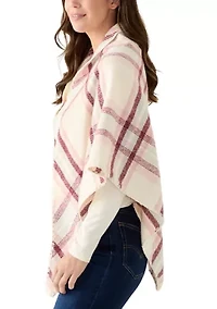 Women's Classic Plaid Triangle Wrap with Whipstitch
